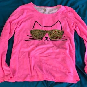 Pink color changing cat shirt